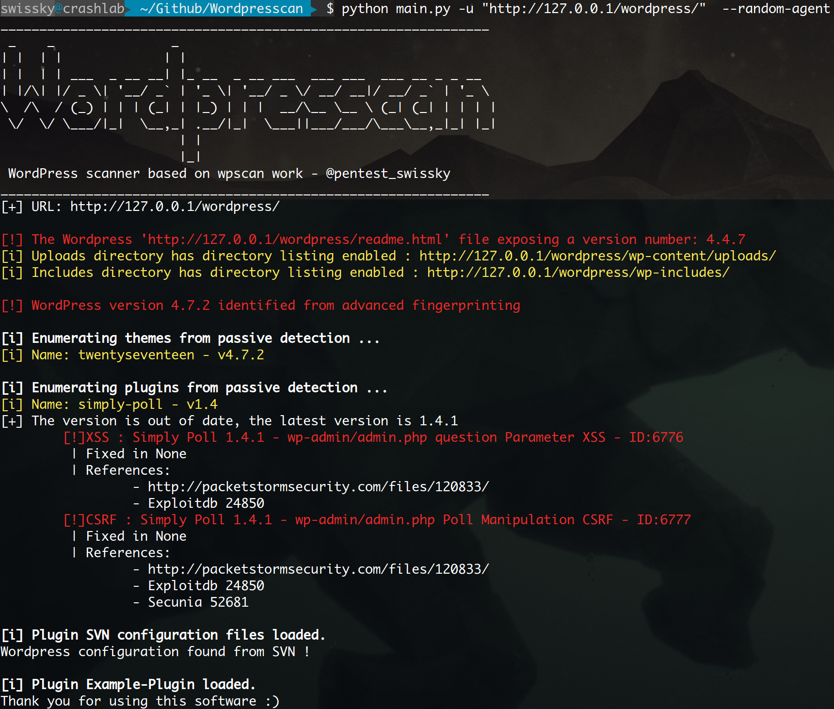Exemple historique d’inventaire des thèmes et extensions WordPress